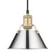 preview thumbnail 1 of 0, Yep by Golden Lighting Orwell 1-light 8in Pendant in Brushed Champagne Brass and Chrome shade - Gold