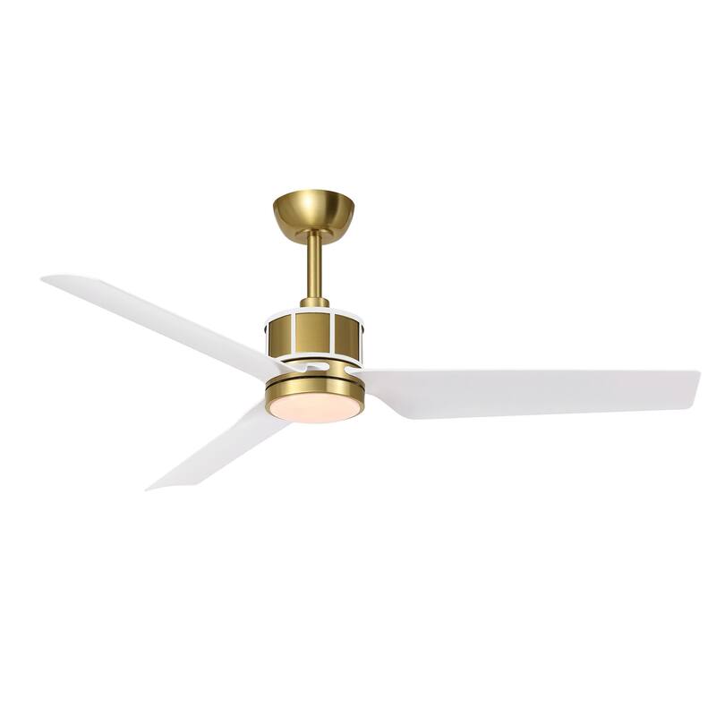 52" Reversible 3-Blade Smart LED Ceiling Fan with Remote Control and Light Kit