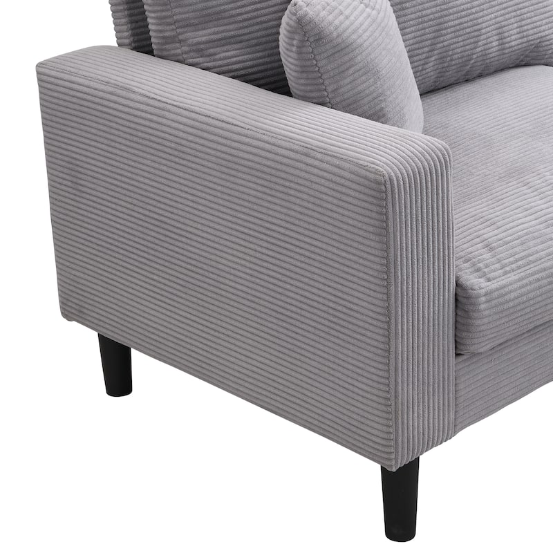 5-Seat Corduroy Sofa Set (3-Seater + 2-Seater) with High-Density Sponge Cushions & Sturdy Hardwood Frame