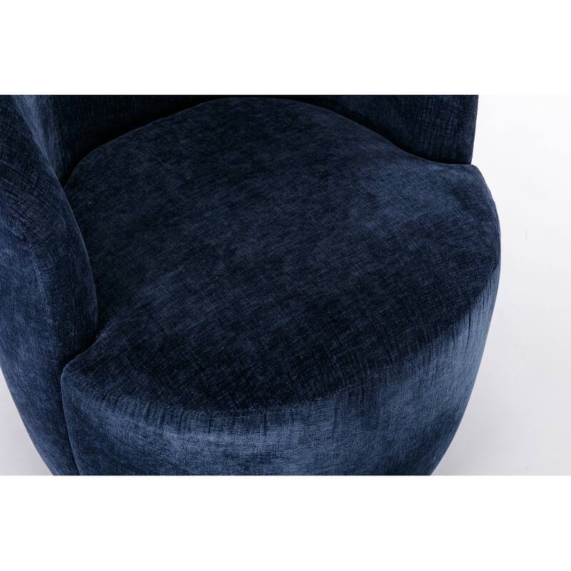 Chenille Fabric Swivel Accent Armchair Barrel Chair