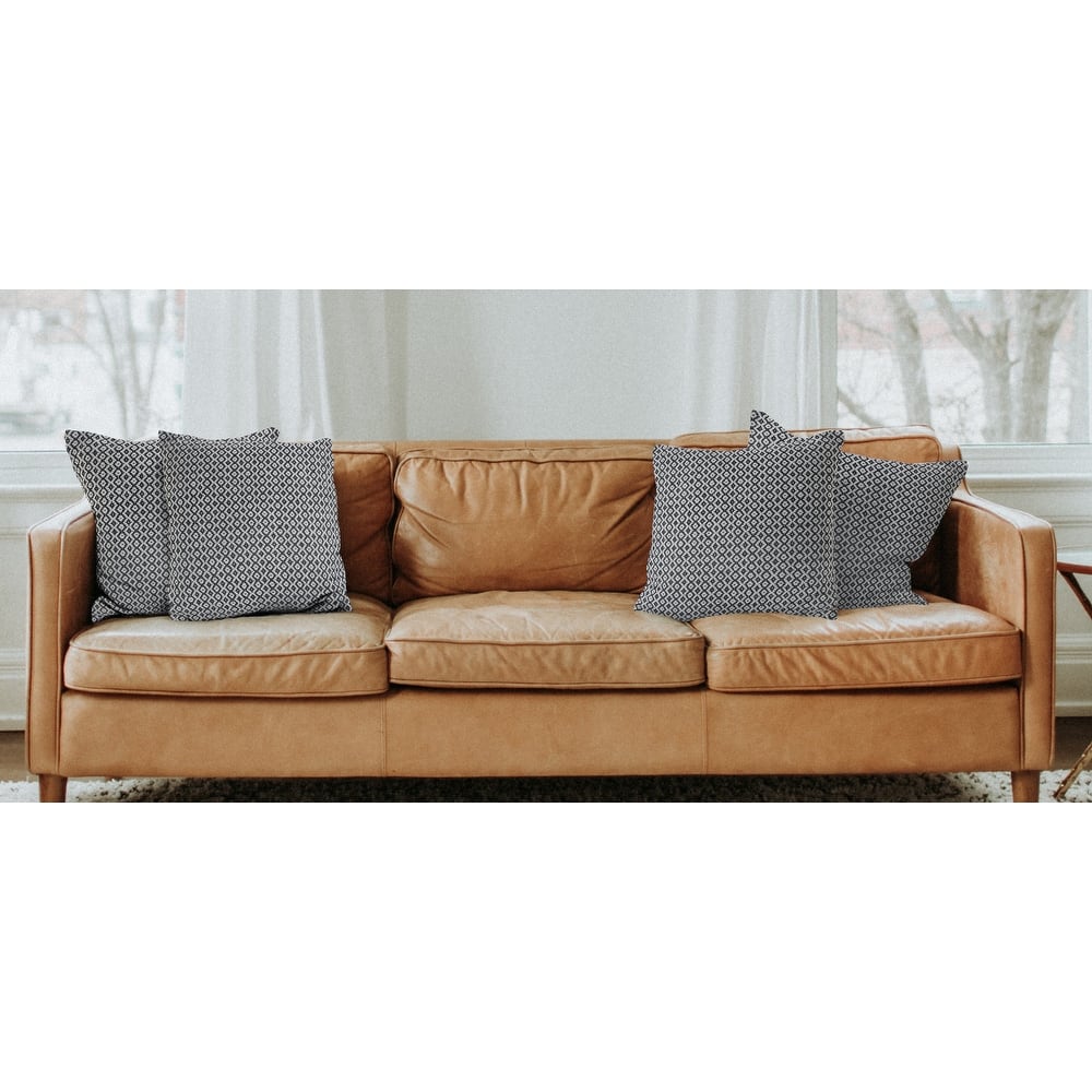 Hobbs Set of 4 Transitional Geometric Cotton Throw Pillow Covers, 18" x 18", 4 PCS (Covers Only) by Sevita