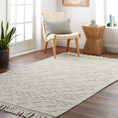 Livabliss Hamul Handmade Farmhouse Stripe Wool & Jute Area Rug