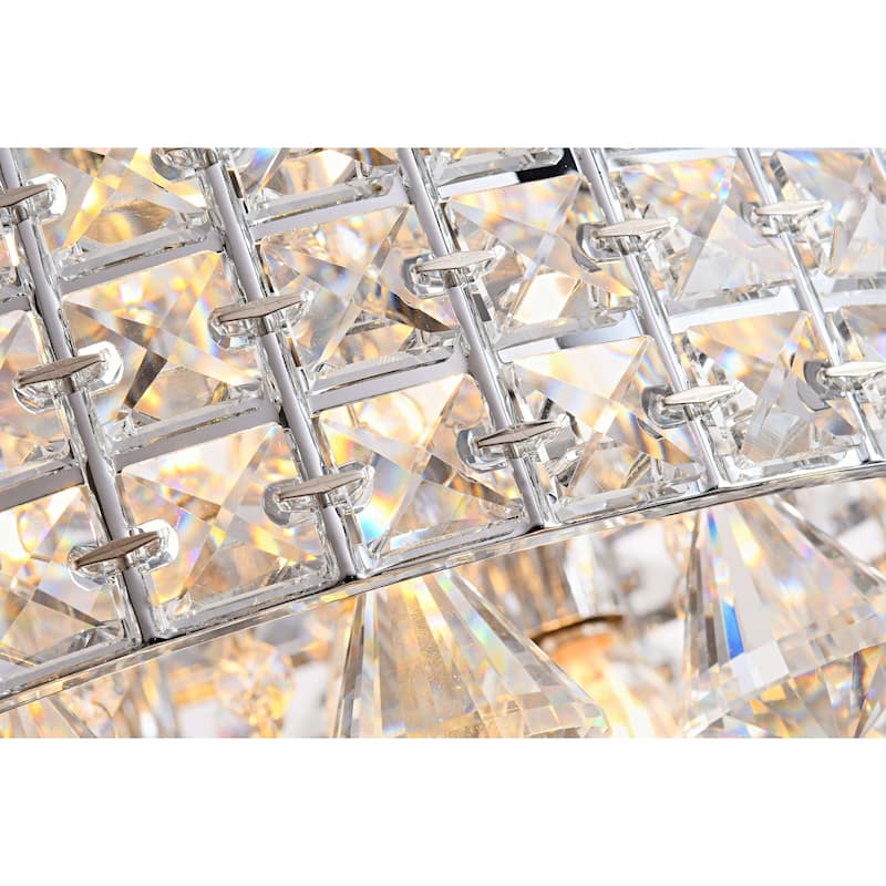 Silver Orchid Taylor Iron Shade Crystal Flush Mount Chandelier