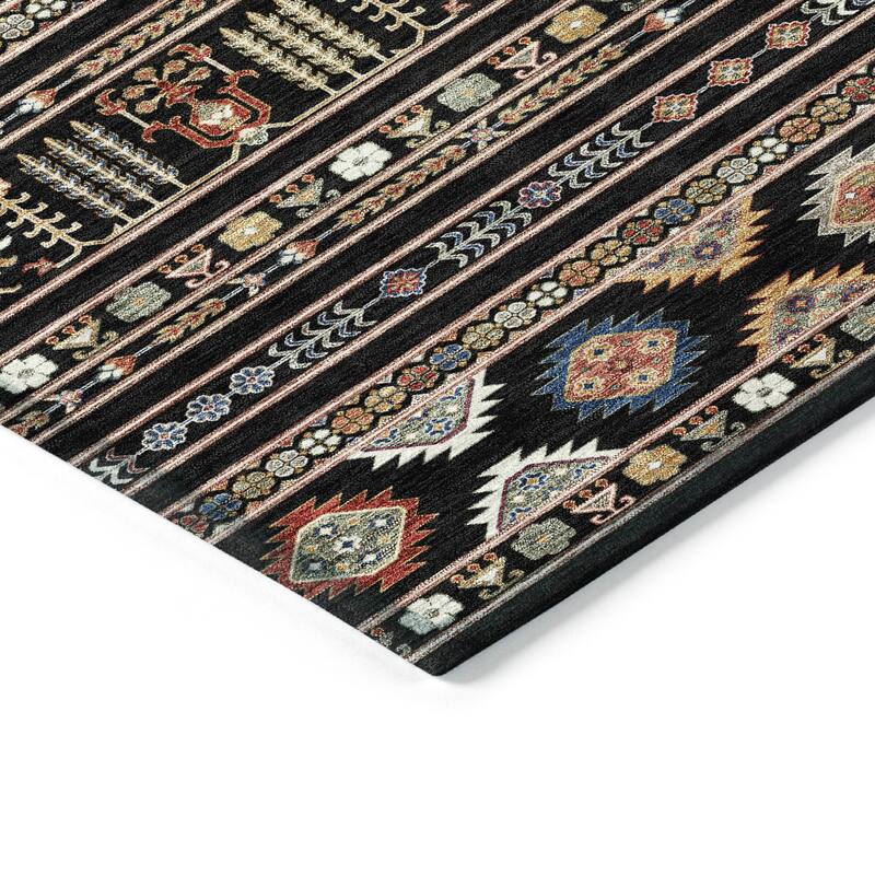 Machine Washable Indoor/ Outdoor Boho Moroccan Chantille Rug