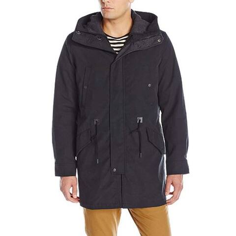 Cole Haan Men's Insulated Anorak with Quilted Removable Liner, Black, Medium