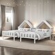preview thumbnail 2 of 10, Double Twin Platform Bed with Nightstand, House Headboard