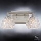 preview thumbnail 4 of 6, Luxury Crystal Bathroom Vanity Light, 6.25"H x 12.5"W, Brushed Nickel Finish, Naples Collection - 6.25" H, 12.5" W, 5.25" Dep