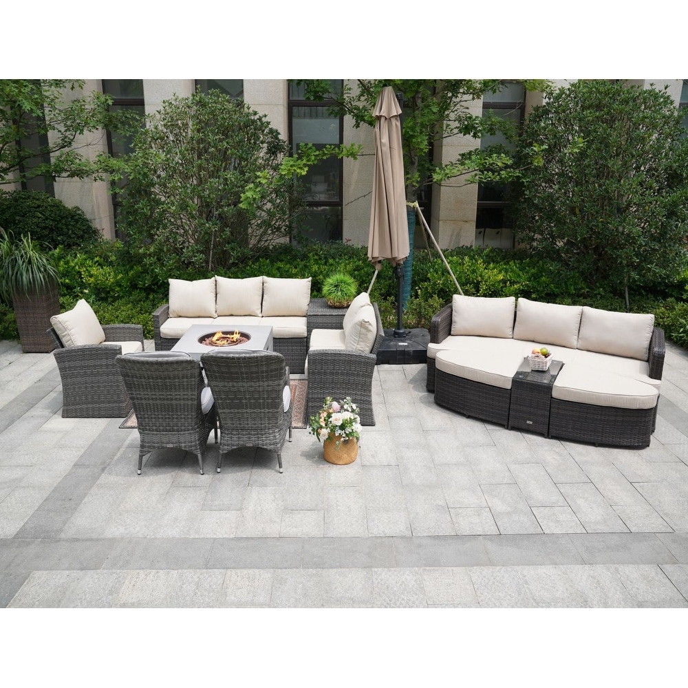 Rattan effect fire pit sales