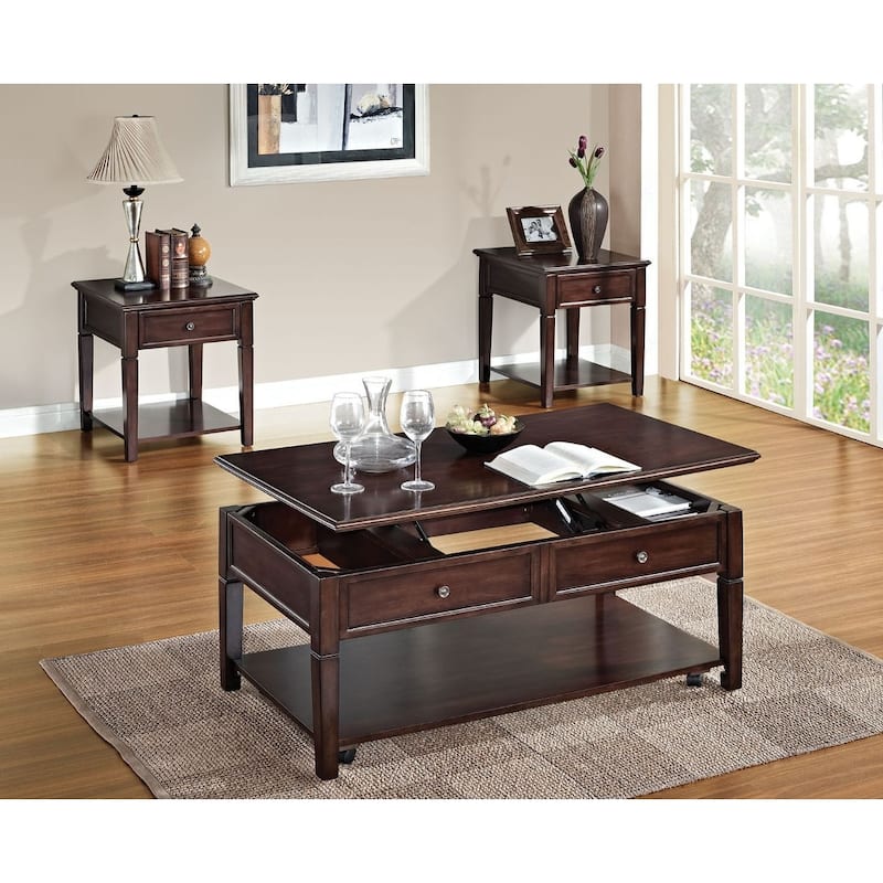 Wooden Coffee Table with Lift Top in Walnut