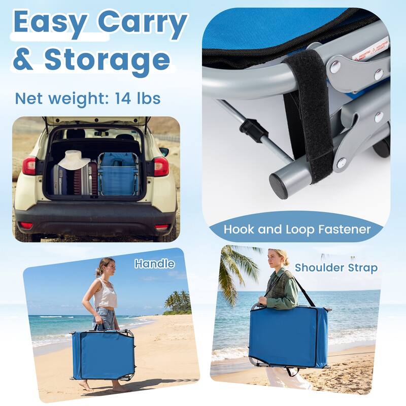 Gymax Tanning Chair w/ Face Arm Holes 4-Level Backrest & Head Pillow