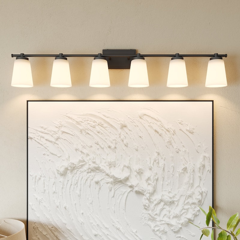 Acroma 6 - Light Steel Dimmable Vanity Light - 6-light - Matte Black