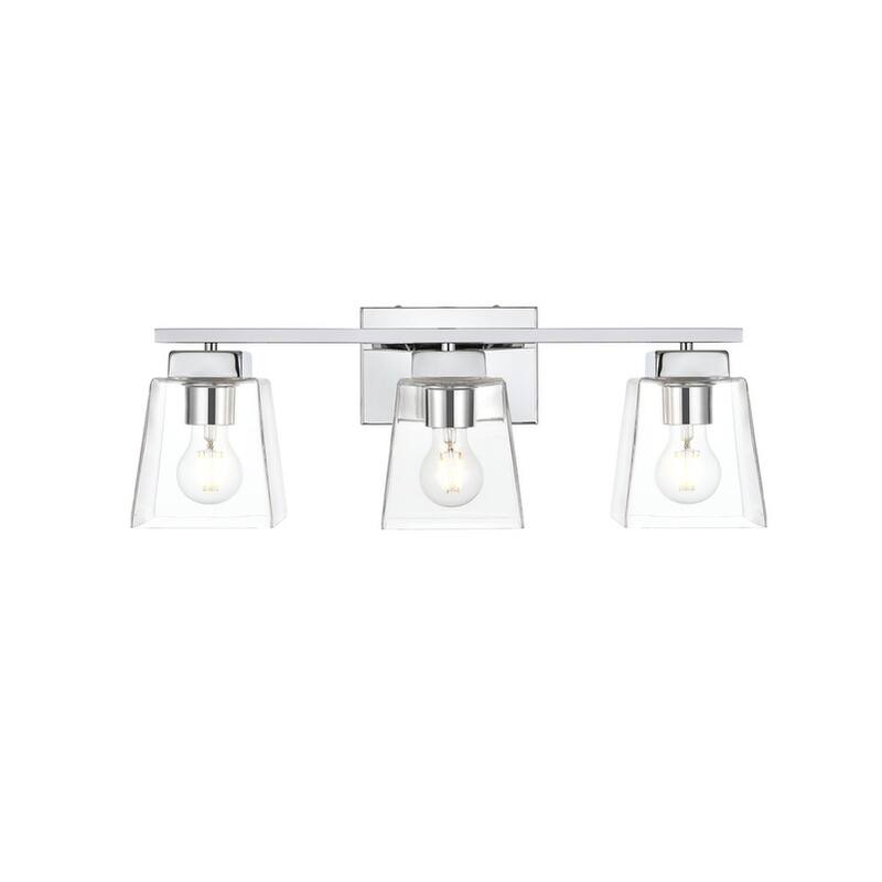 Merlin 1 Light Black and Clear Bath Sconce - Chrome - 23