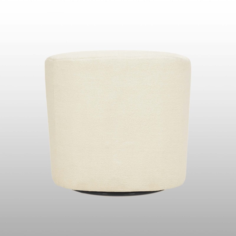 Teamson home - Monroe faux shearing 28.75" Swivel Tub Chair, Ivory - 28"L x 29.5"W x 28.75"H