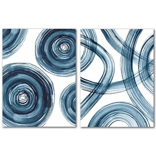 Indigo Strokes by Lisa Nohren 2 Piece Wrapped Canvas Wall Art Set - Bed ...