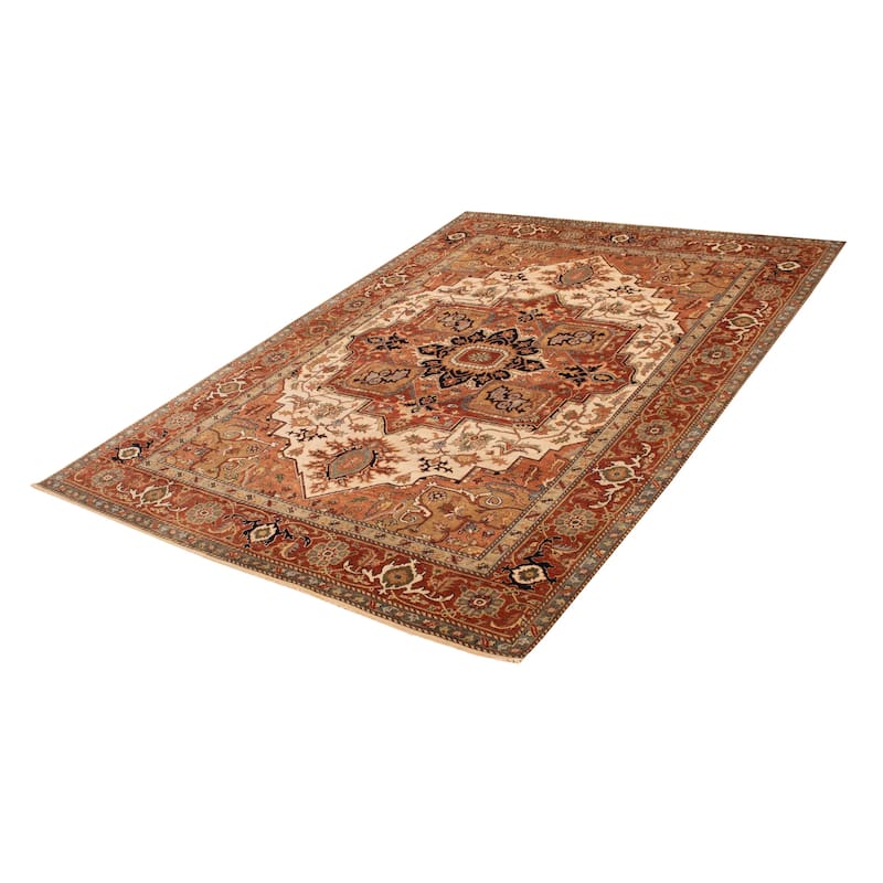 ECARPETGALLERY Hand-knotted Jules Sultane Ivory Wool Rug - 8'7 x 11'9