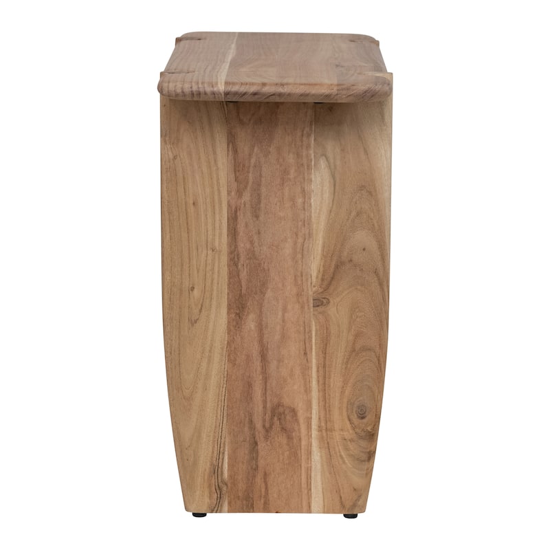 Mango Wood Accent Table with Shelf