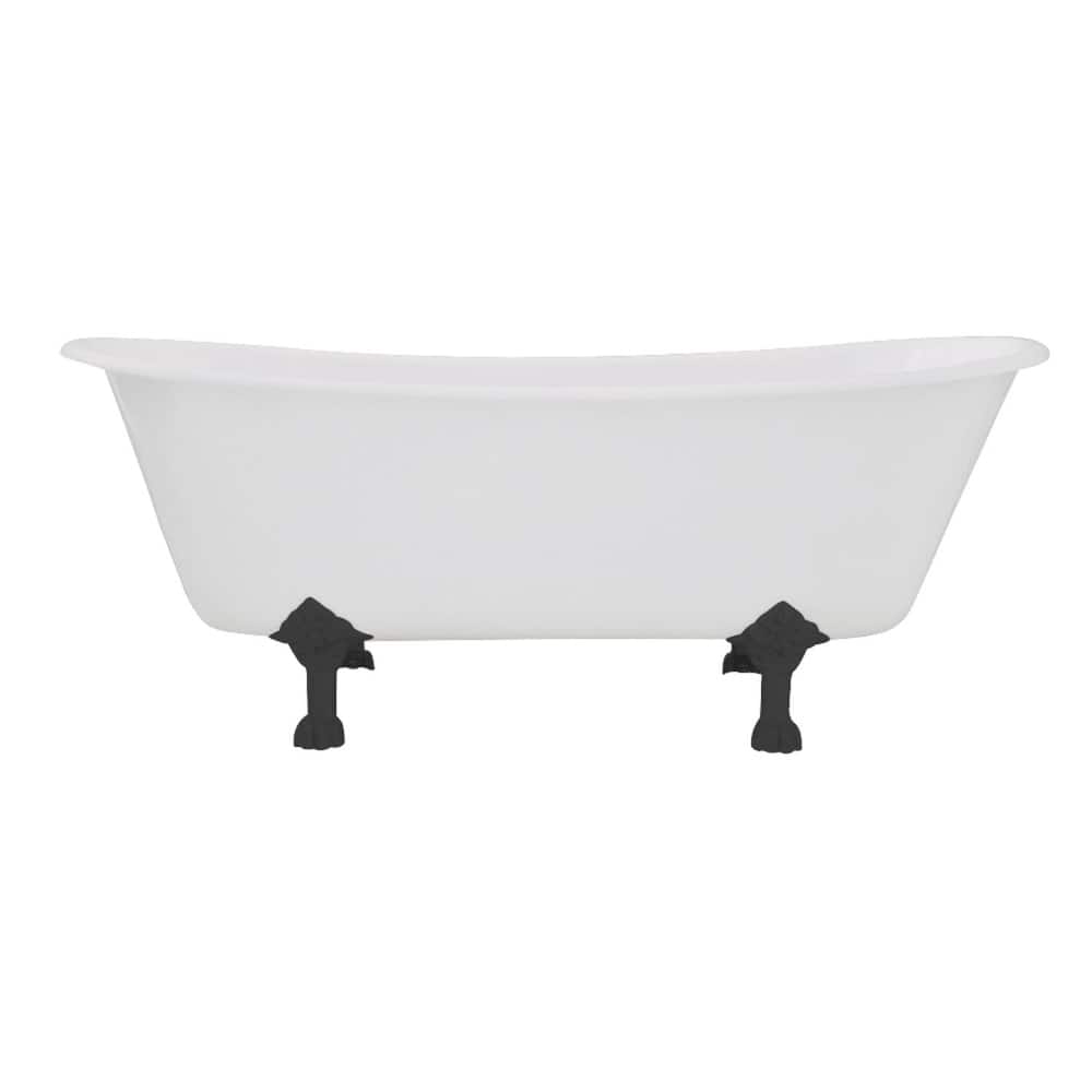Kingston Brass Aqua Eden 67" Clawfoot Cast Iron Soaking Tub with
