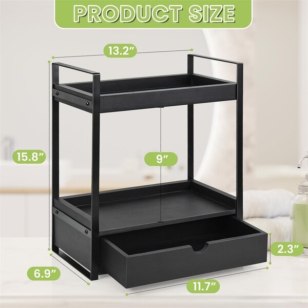 2個セットBATHROOM COUNTERTOP ORGANIZER GRAY 2-in-1 Bathroom