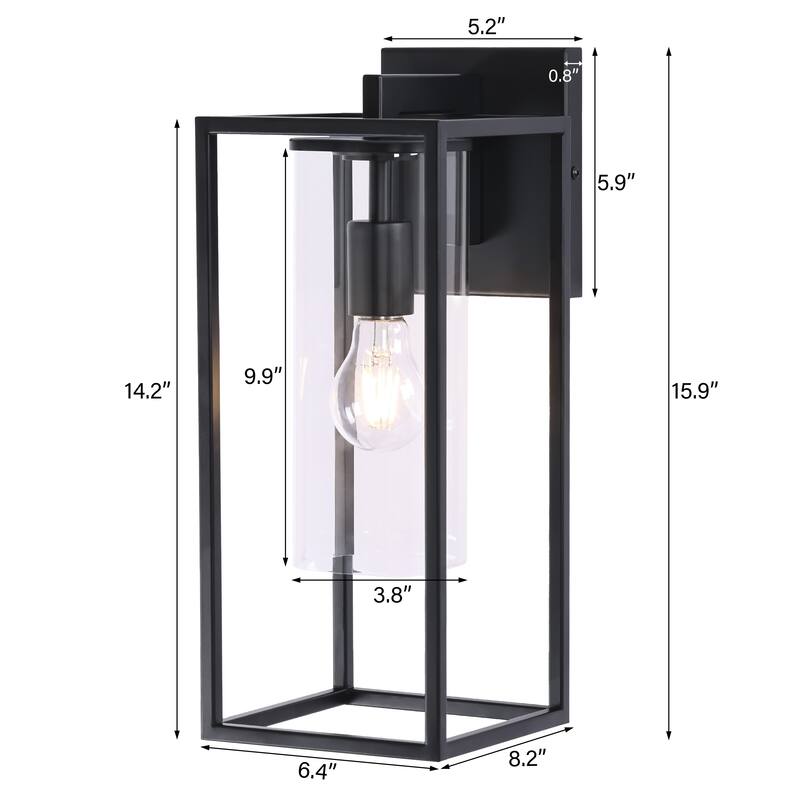 Outdoor Wall Sconce with Clear Glass Shade
