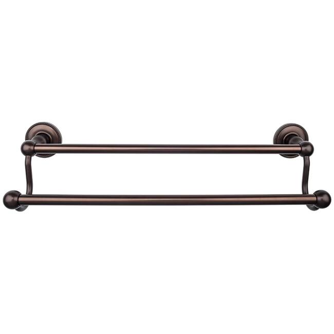 Top Knobs Edwardian Bath 24 Inch Double Towel Bar Beaded Backplate - Oil Rubbed Bronze