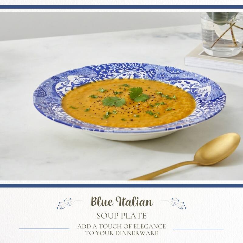 Spode Blue Italian Soup Plate - 9 inch