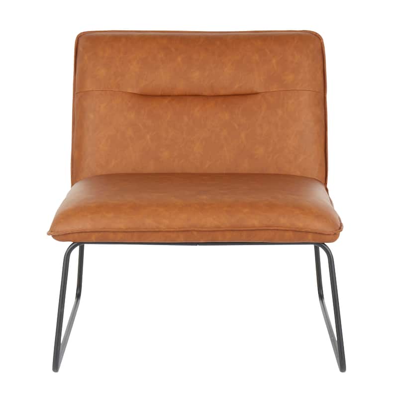 Carbon Loft Kerby Industrial Faux Leather Accent Chair - Camel