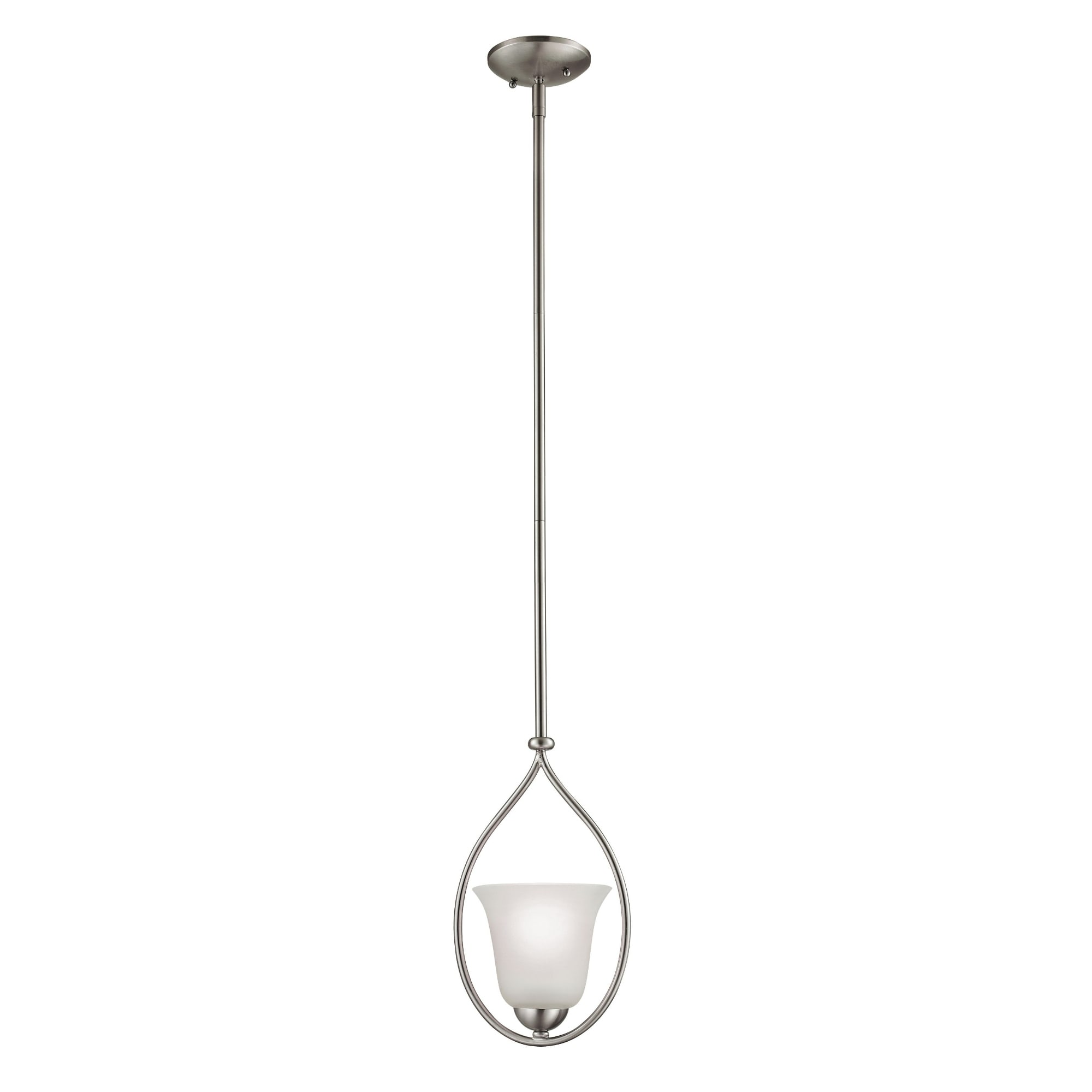 1-Light Teardrop Frame Hanging Mini Ceiling Pendant Light - 8" - Brushed Nickel