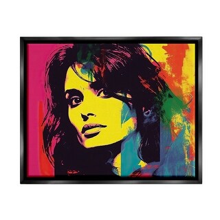Stupell Penelope Cruz Portrait Framed Floater Canvas Wall Art Design by