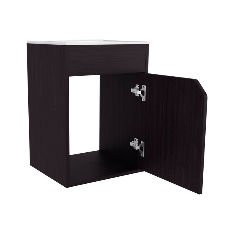 Nelson Bathroom Floating Vanity with a Door, Wengue