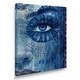 preview thumbnail 2 of 4, Designart "Blue Boho Woman Portrait III" Woman Boho Canvas Wall Art - Modern Wall Decor Art Blue Wall Art Print