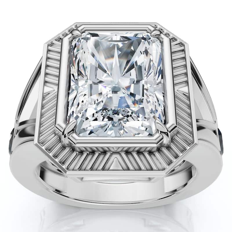 Bliss Diamond Certified 5 1/2Ct Elongated Radiant Cut Engagement Ring Gold Lab Grown