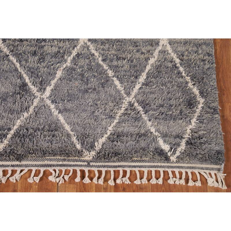 Trellis / Moroccan Oriental Area Rug Hand-Knotted Wool Carpet - 6'0" x 10'2"