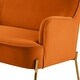 preview thumbnail 36 of 117, Barbara 43" Contemporary Velvet Loveseat Sofa with Goldtone Metal Legs by HULALA HOME