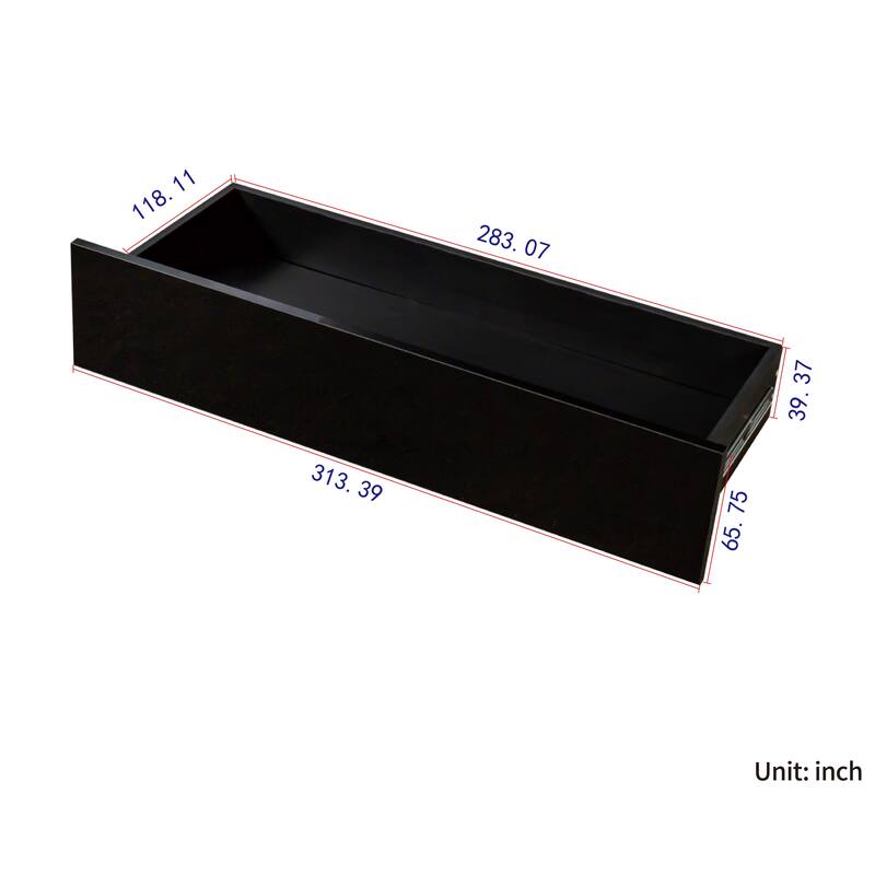 GDF Studio - Poll Modern 70.87" Tall Display Cabinet with Glass Doors, LED Lights, and Drawers - 2-Drawer