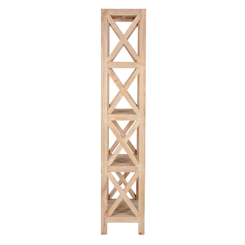 Unfinished Solid Mindi Wood Bookcase by East at Main