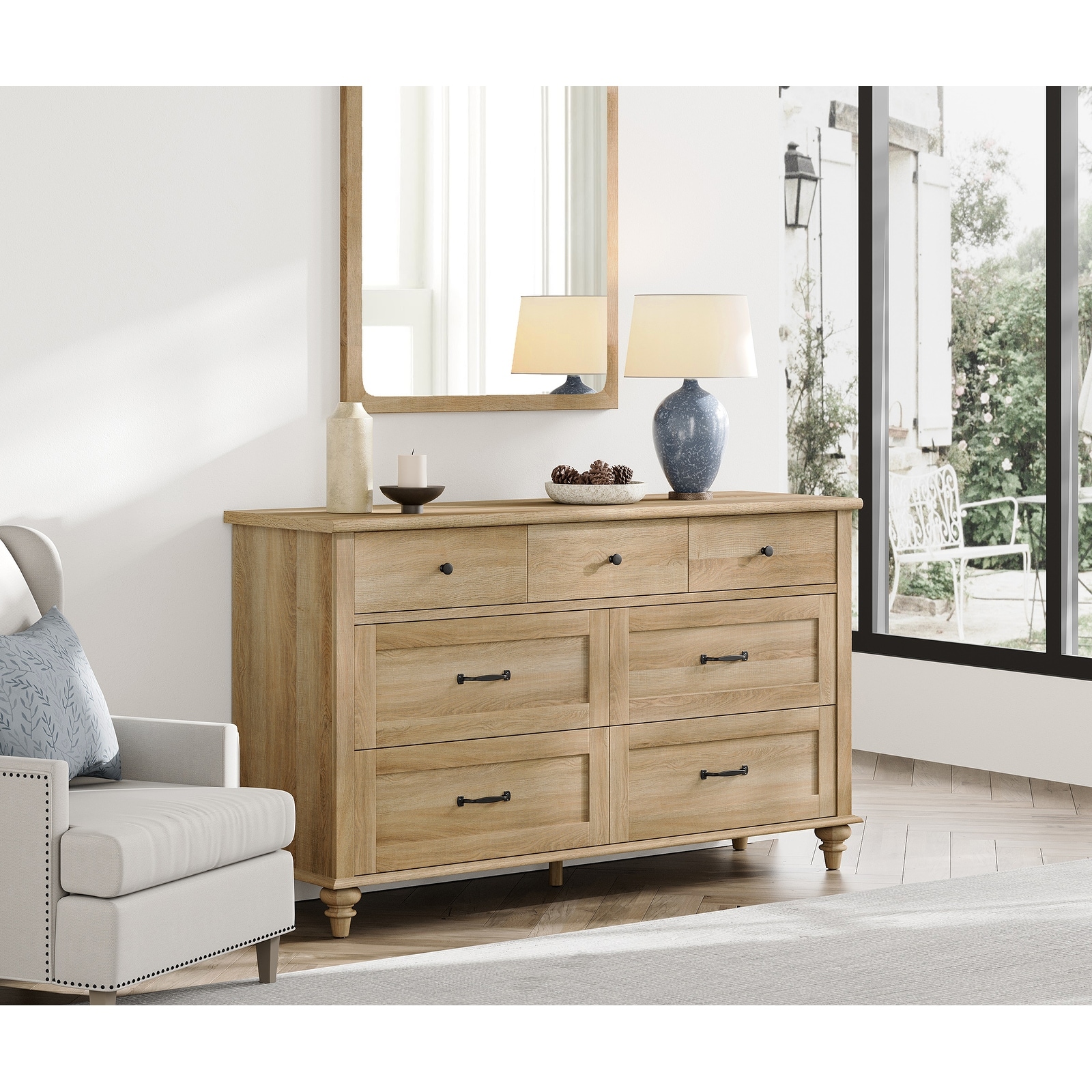 Mid Century Dresser for Bedroom with 7/8 Drawers, Wooden Kids Dresser