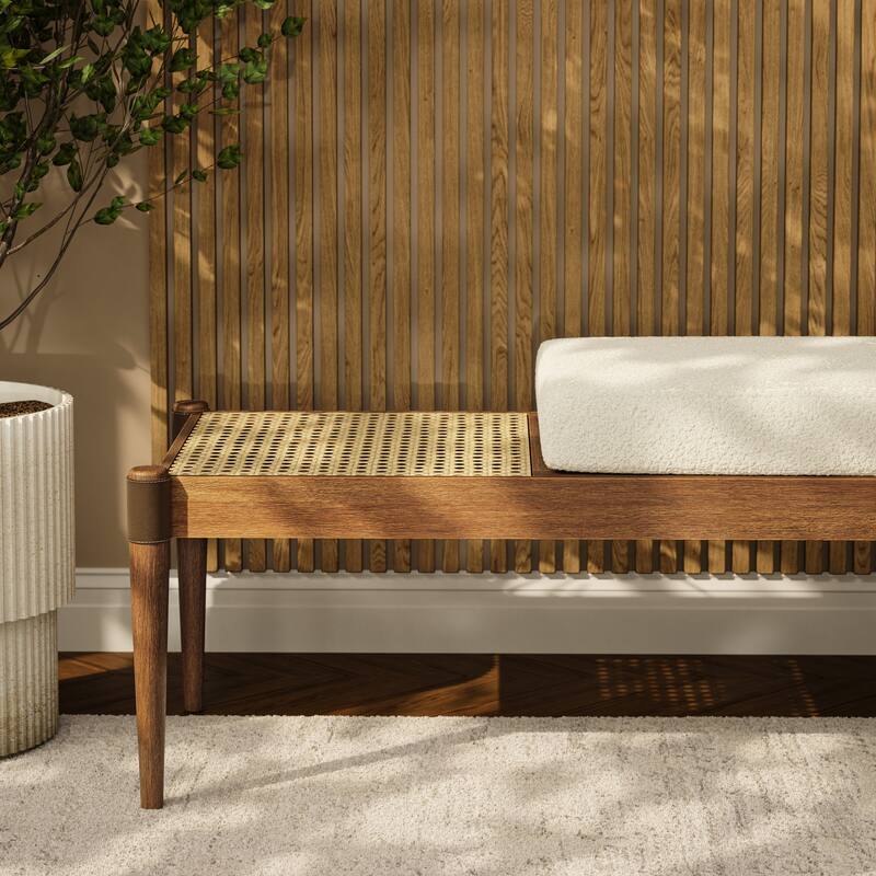 Modern Brazilian - Bello Bench - Noodles Natural Upholstery