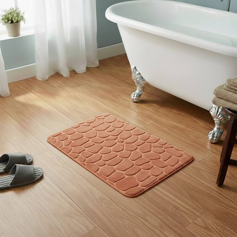 Memory Foam Bath Mat Pebble Design 32x20