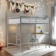 preview thumbnail 1 of 11, Twin Metal Loft Bed with Desk, Ladder and Guardrails, Loft Bed for Bedroom, Silver Silver