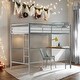 preview thumbnail 31 of 41, Twin Metal Loft Bed with Desk, Ladder and Guardrails, Loft Bed for Bedroom Silver