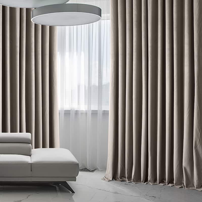 Exclusive Fabrics Signature Plush Velvet Hotel Blackout Curtains (1 Panel) - Luxury Soft Drapery for Light Control & Elegance