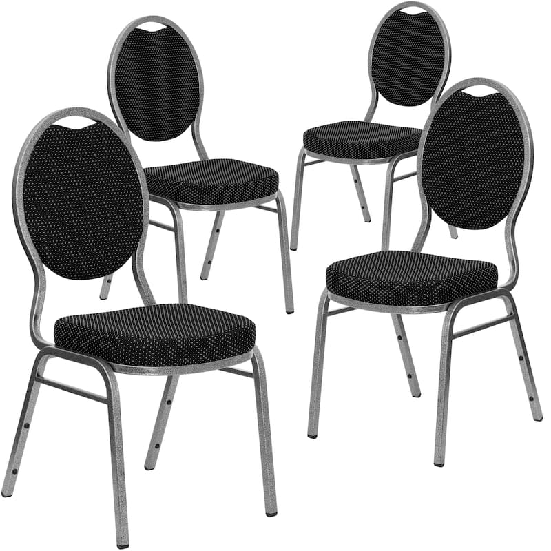 4 Pack Teardrop Back Stacking Banquet Chair