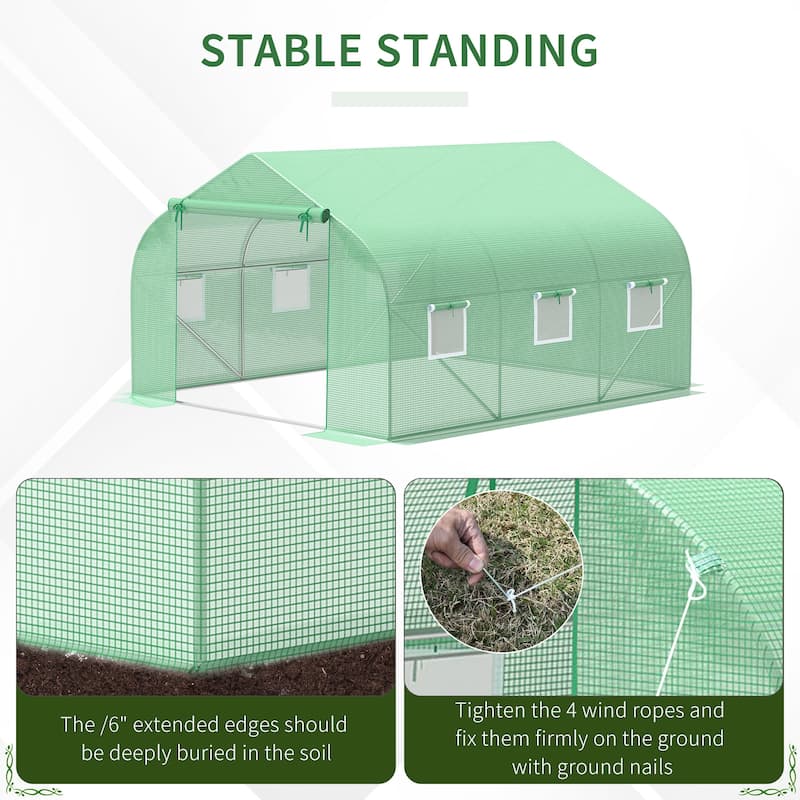 Outsunny 11.5' x 10' x 6.5' Outdoor Walk-In Greenhouse w/ Zippered Door