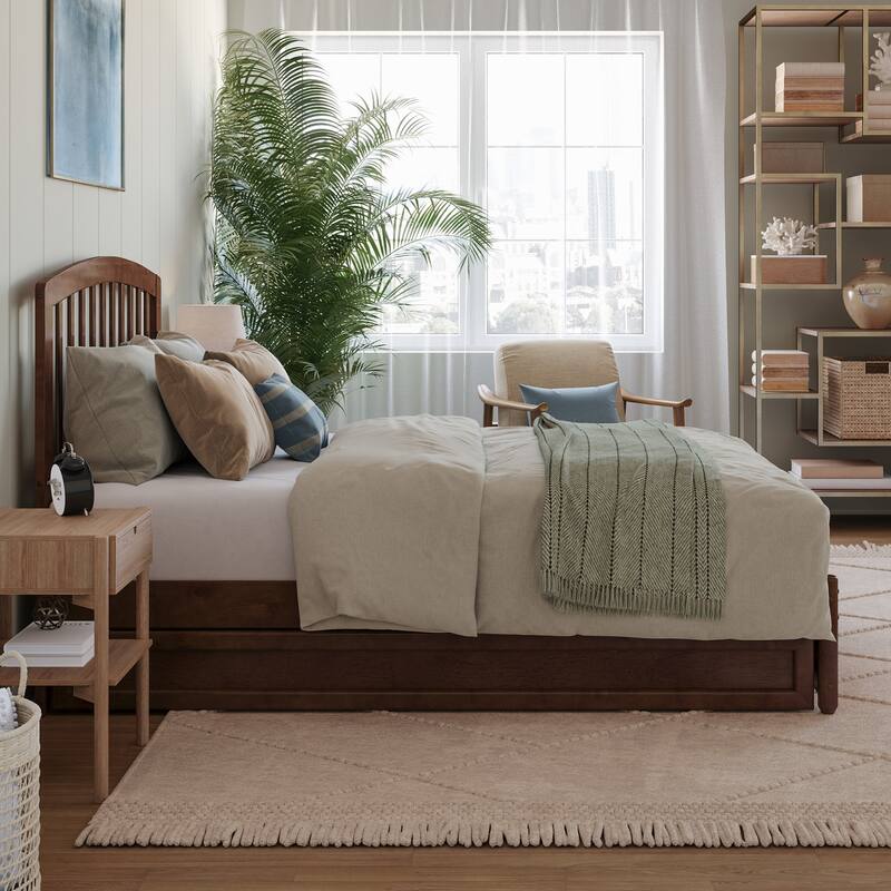 Lucia Platform Bed with Panel Footboard and Twin Trundle