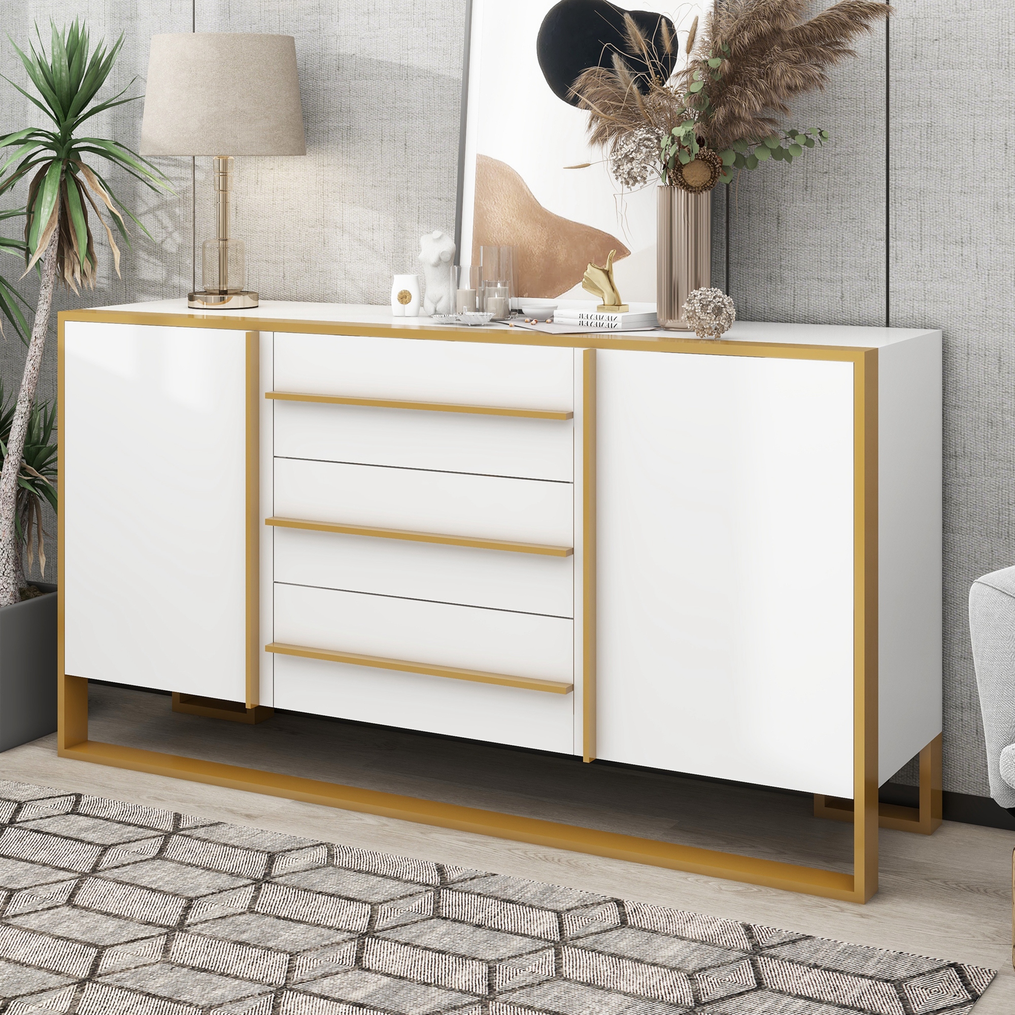 White deals sideboard long