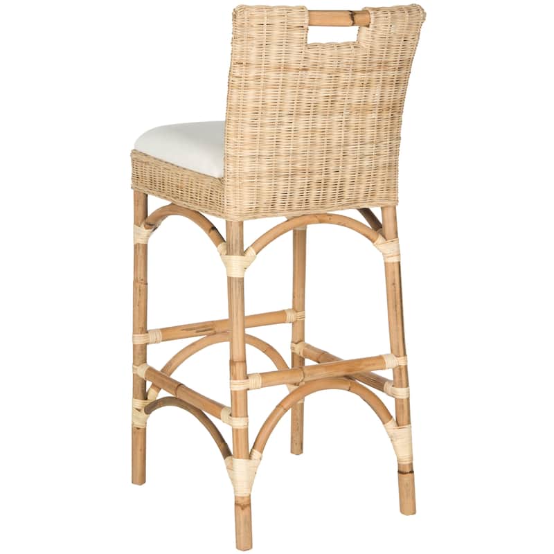 SAFAVIEH 17.75-inch Fremont Natural Woven Barstool. - 17" W x 16" D x 43" H