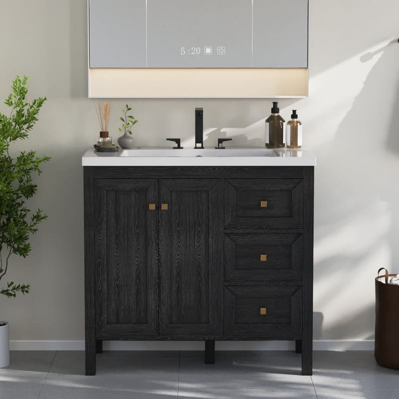 Moasis 36"/42" Bathroom Vanity with Sink Set and 2 Soft-Closing Doors & 3 Drawers