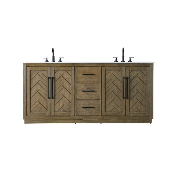 slide 2 of 11, Elegant Lighting VF29072D Chase 72" Free Standing Double Basin Vanity Hazel Oak
