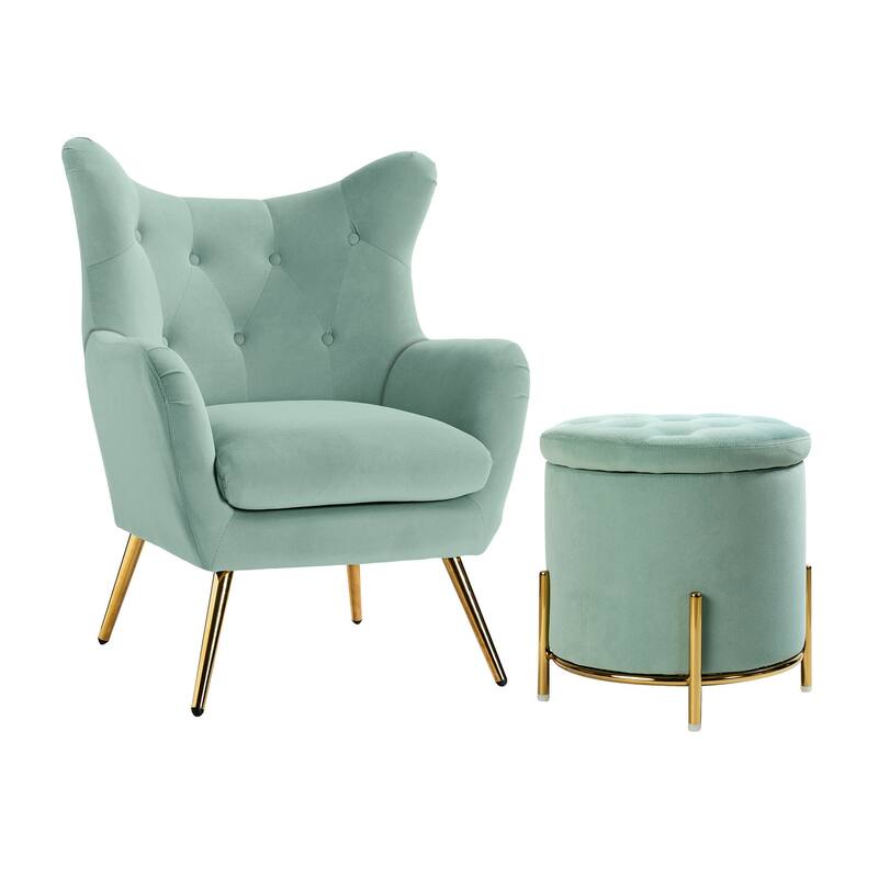 Eusebio Two Pieces Living Room Set with Metal Legs by HULALA HOME
