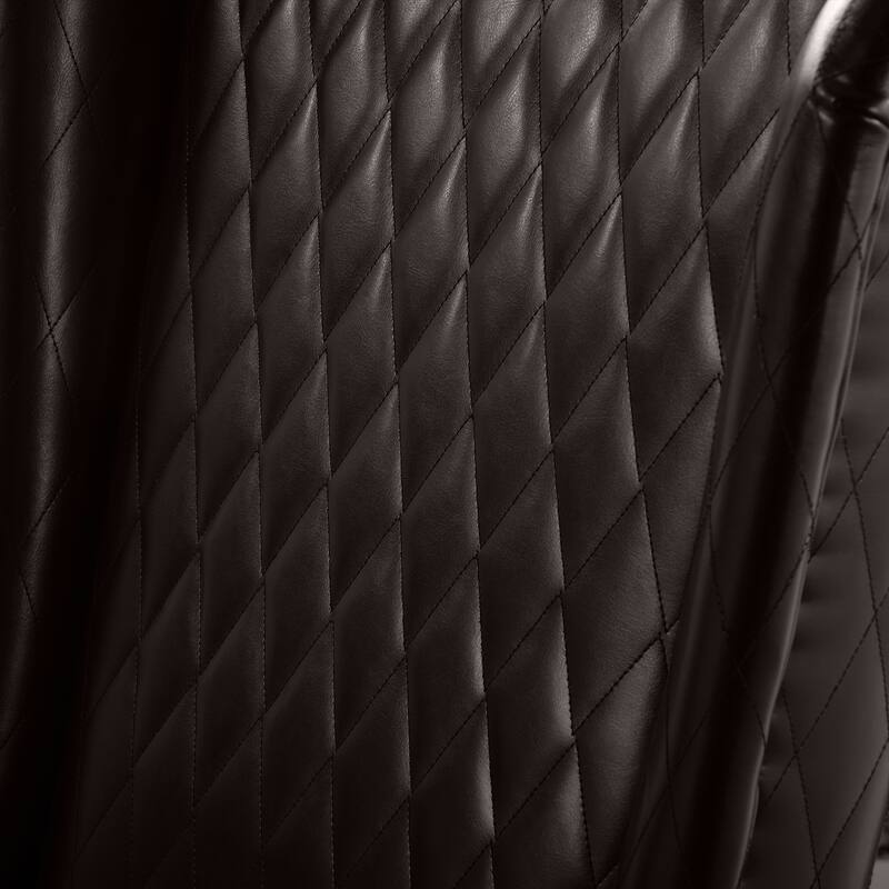 Faux Leather Wingback Chair with Wooden Legs and High Back Support